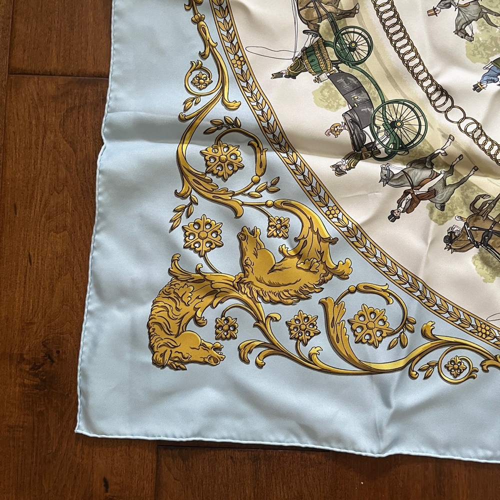 Hermes silk scarf Promenade de Longchamp - Picture 4 of 16